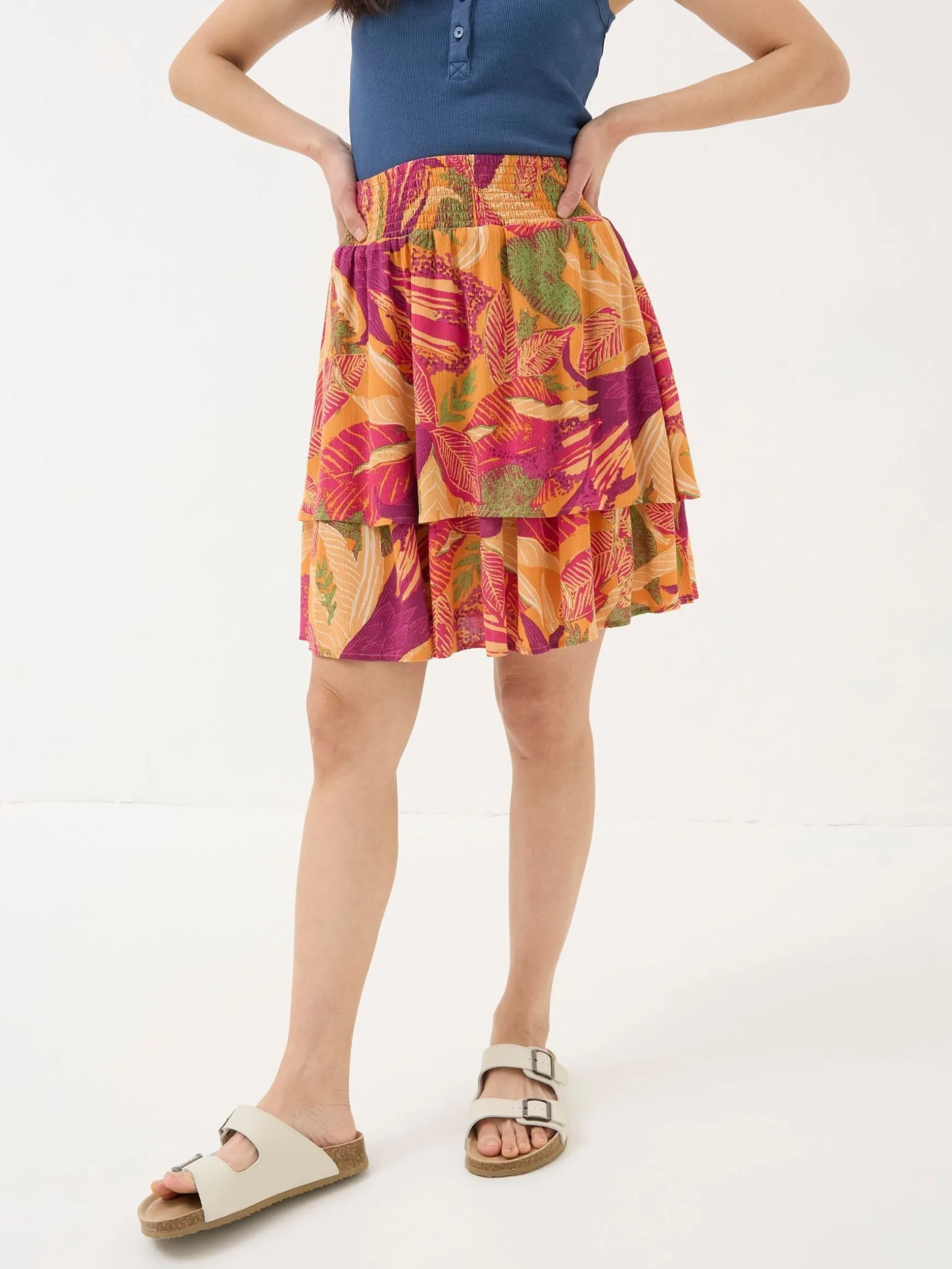 FatFace Ali Tropical Floral Skirt Orange New