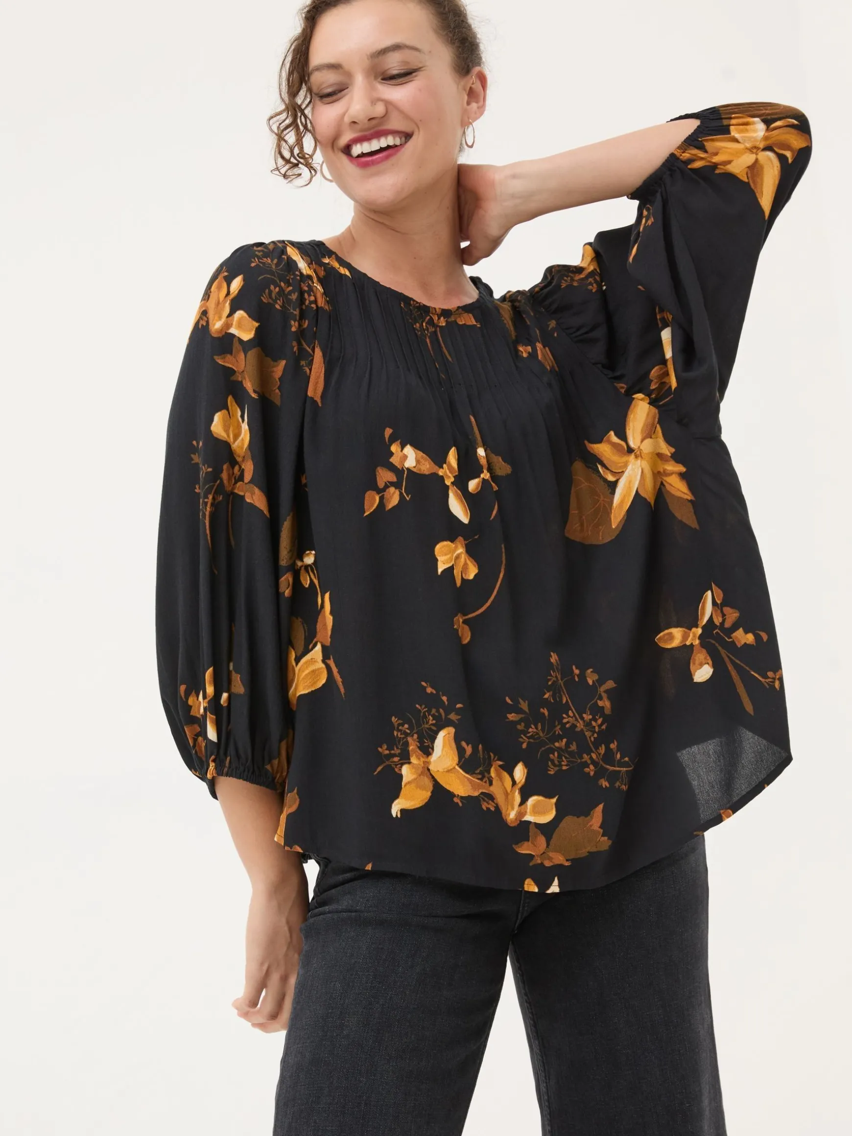 FatFace Wynn Floral Blouse Black Online