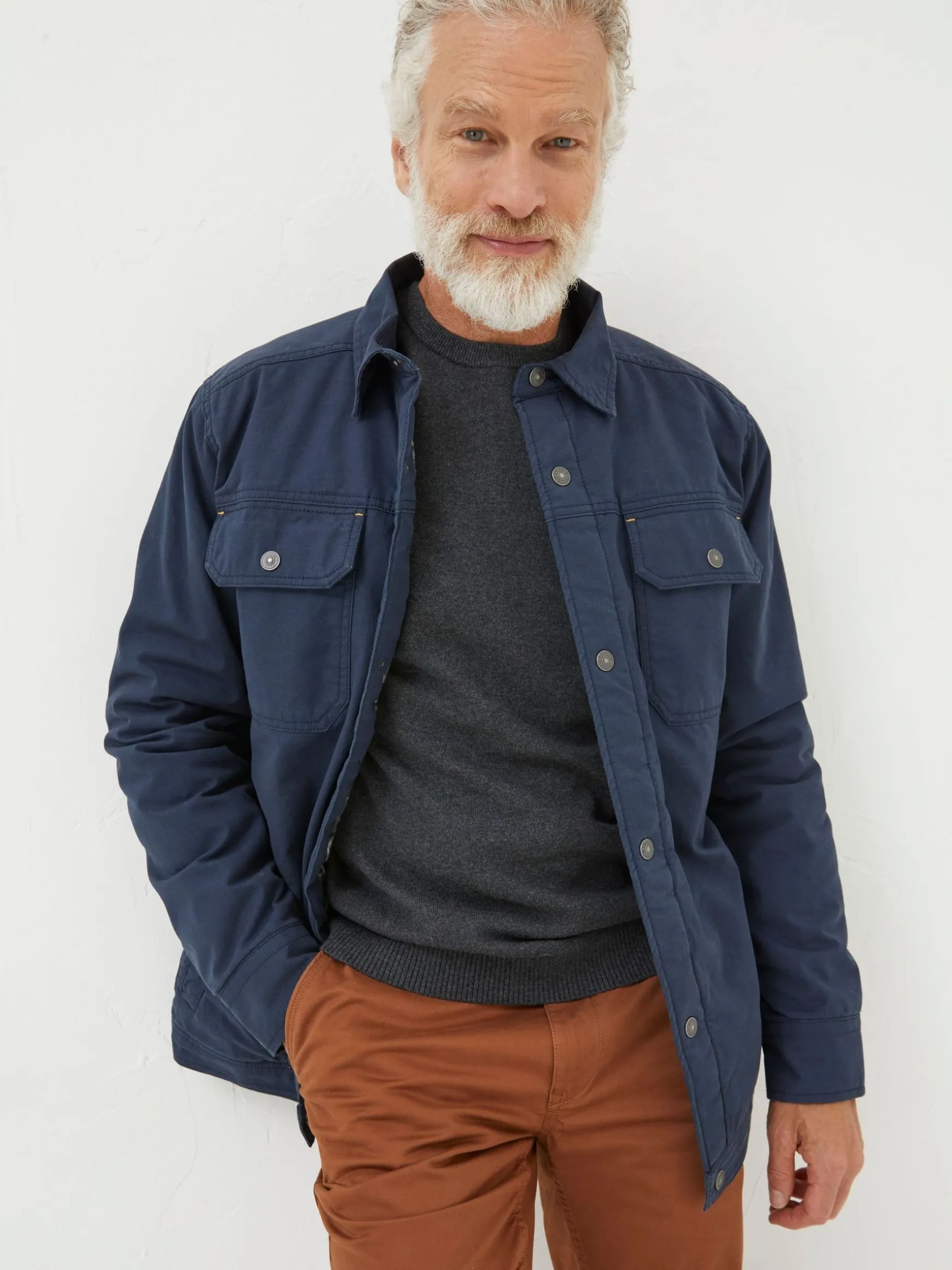 FatFace Rutland Overshirt Blue Outlet