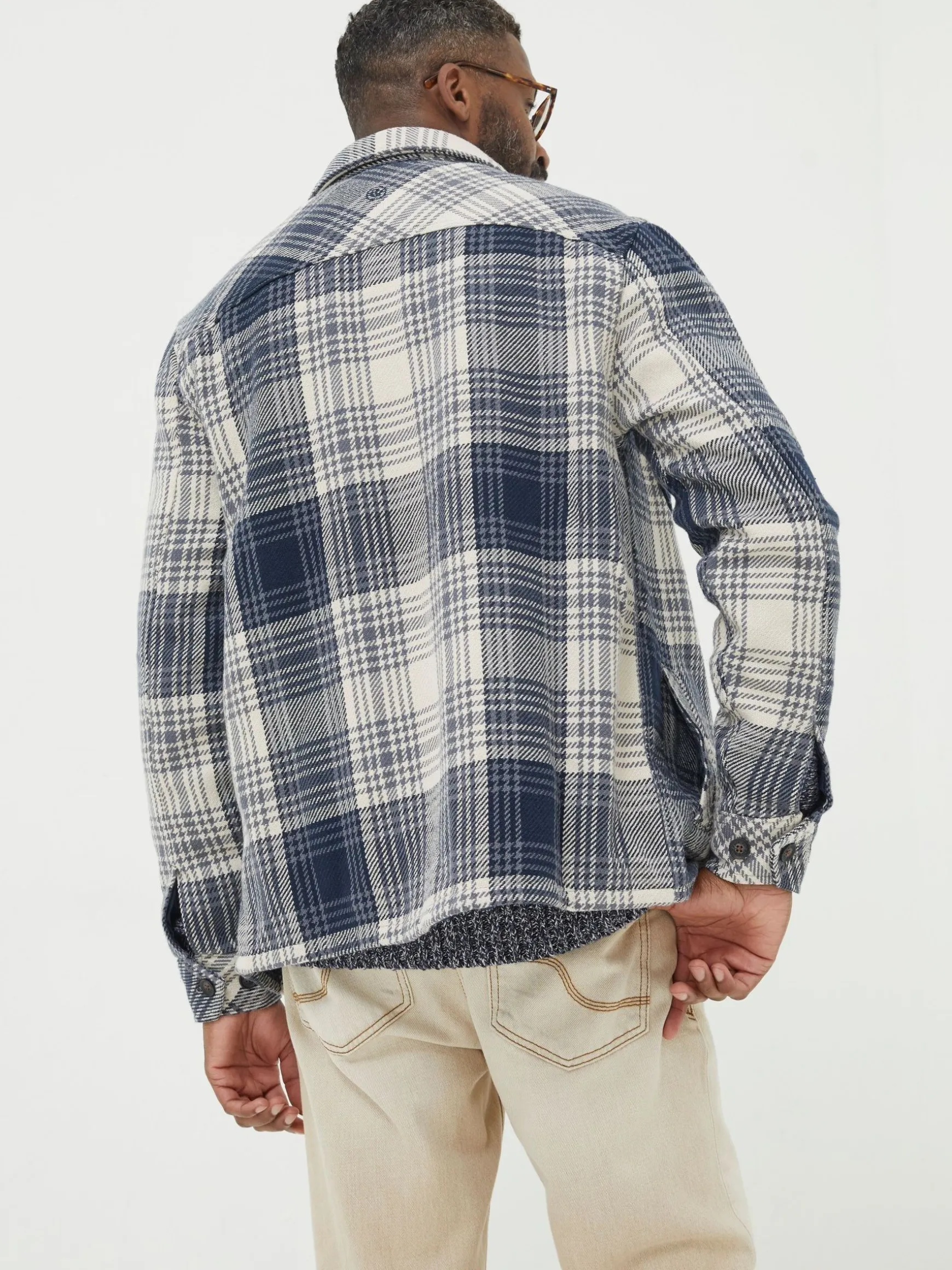 FatFace Ryton Ombre Overshirt Blue Fashion