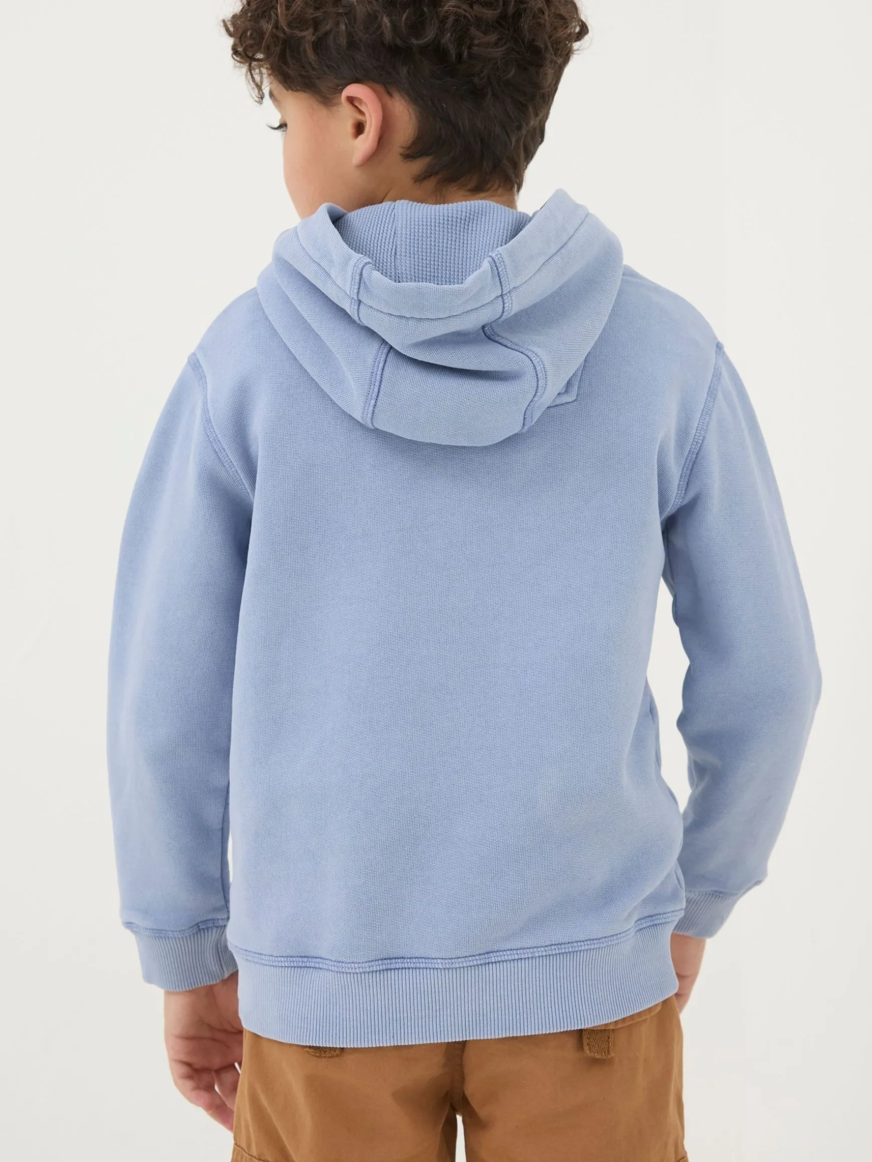 FatFace Shark Graphic Popover Hoodie Blue Outlet