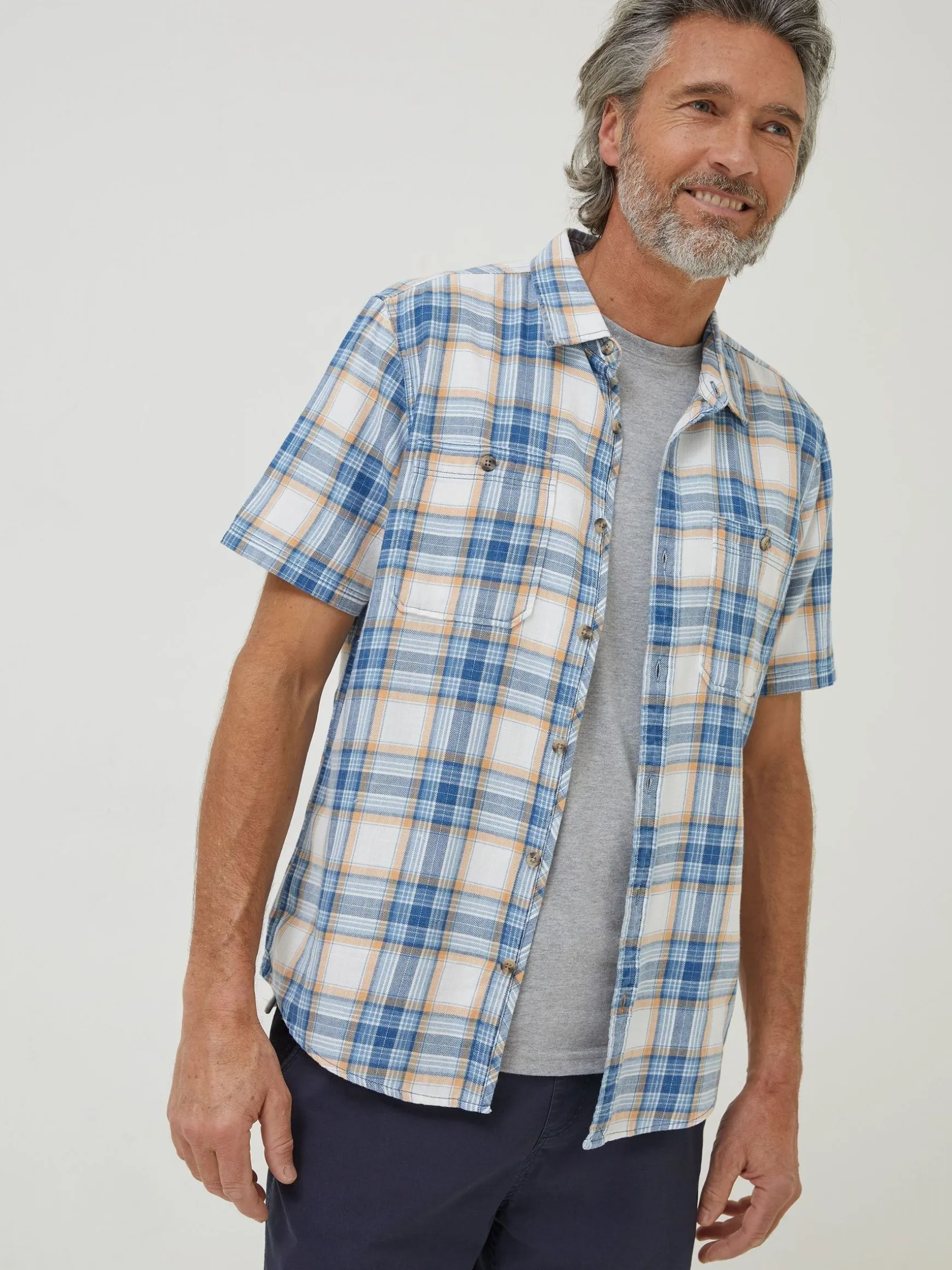 FatFace Westly Check Shirt Blue New