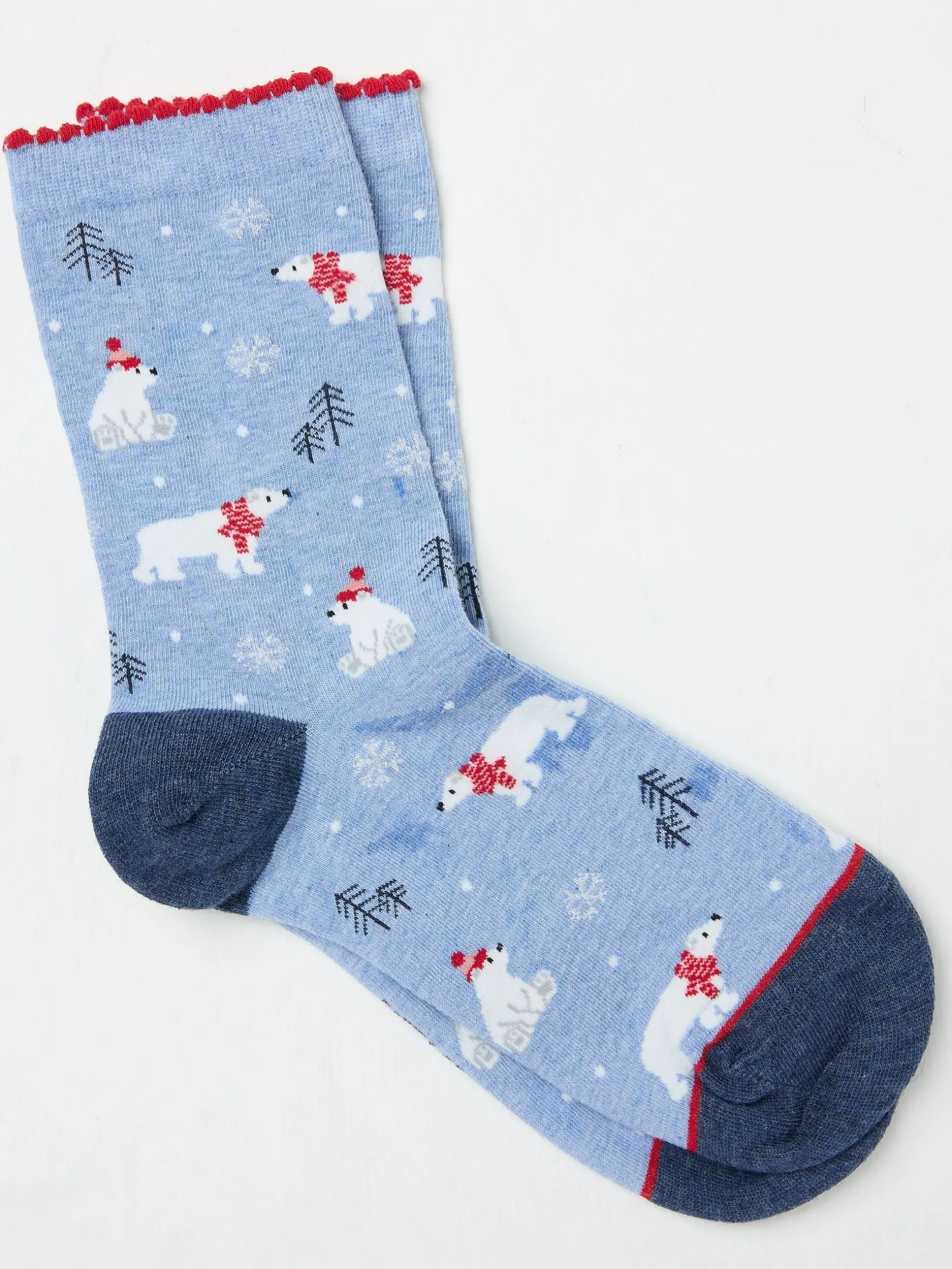 FatFace Womens Polar Bear Socks 1 Packs Blue Best Sale