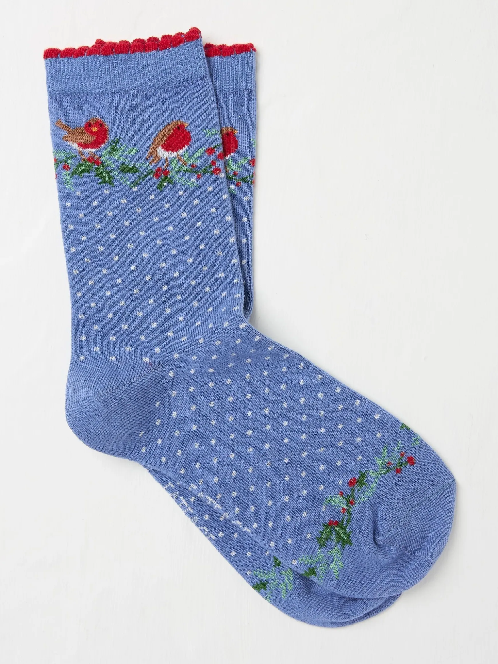 FatFace Womens Robin Spot Socks 1 Pack Blue Online