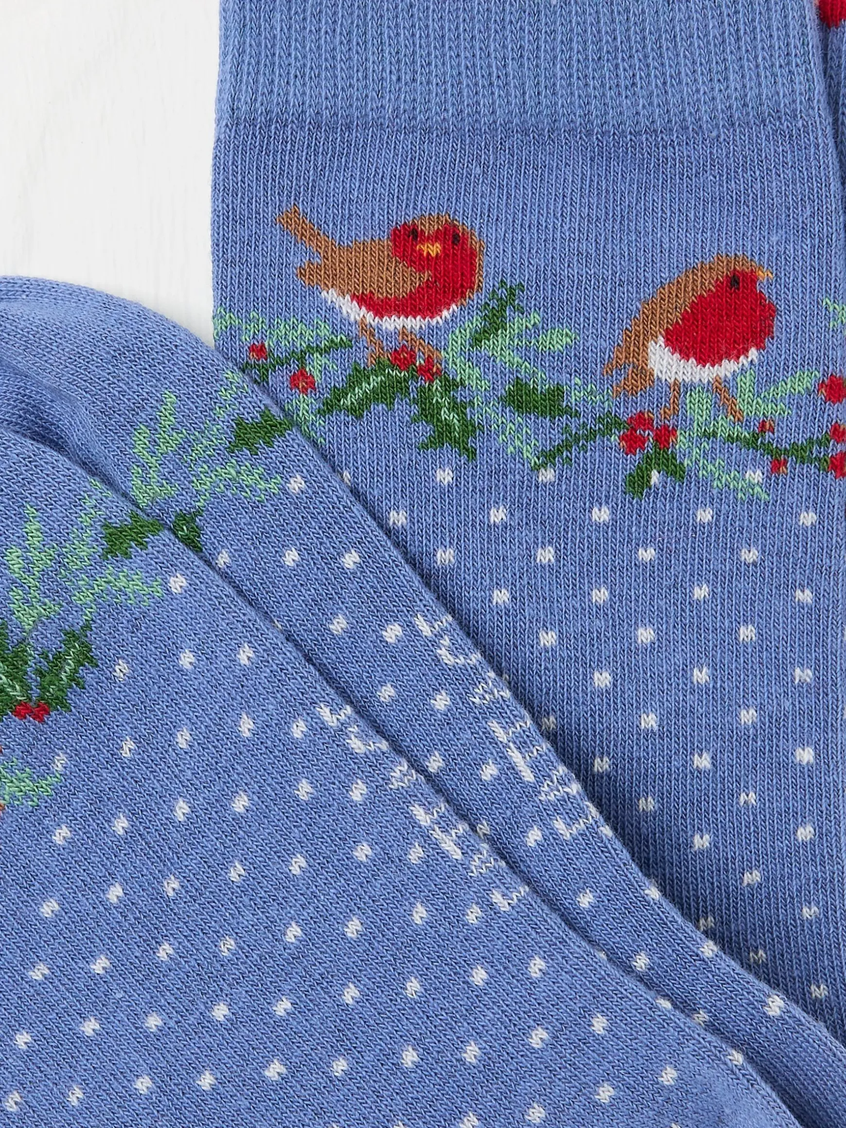 FatFace Womens Robin Spot Socks 1 Pack Blue Online