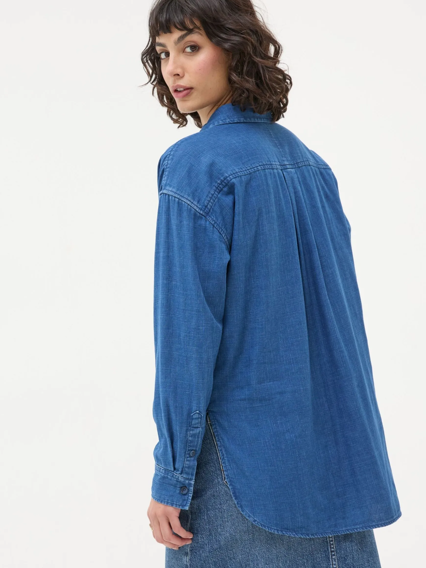 FatFace Carolin Denim Shirt Blue Shop