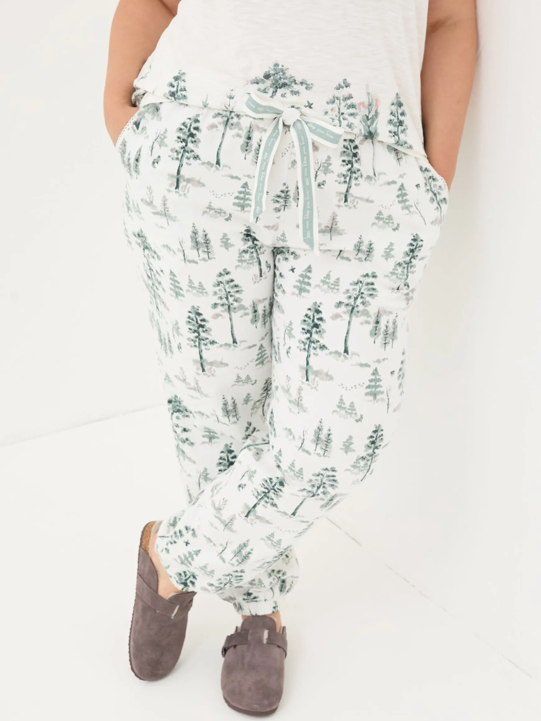FatFace Cora Christmas Tree Pyjama Bottoms Ivory Best Sale