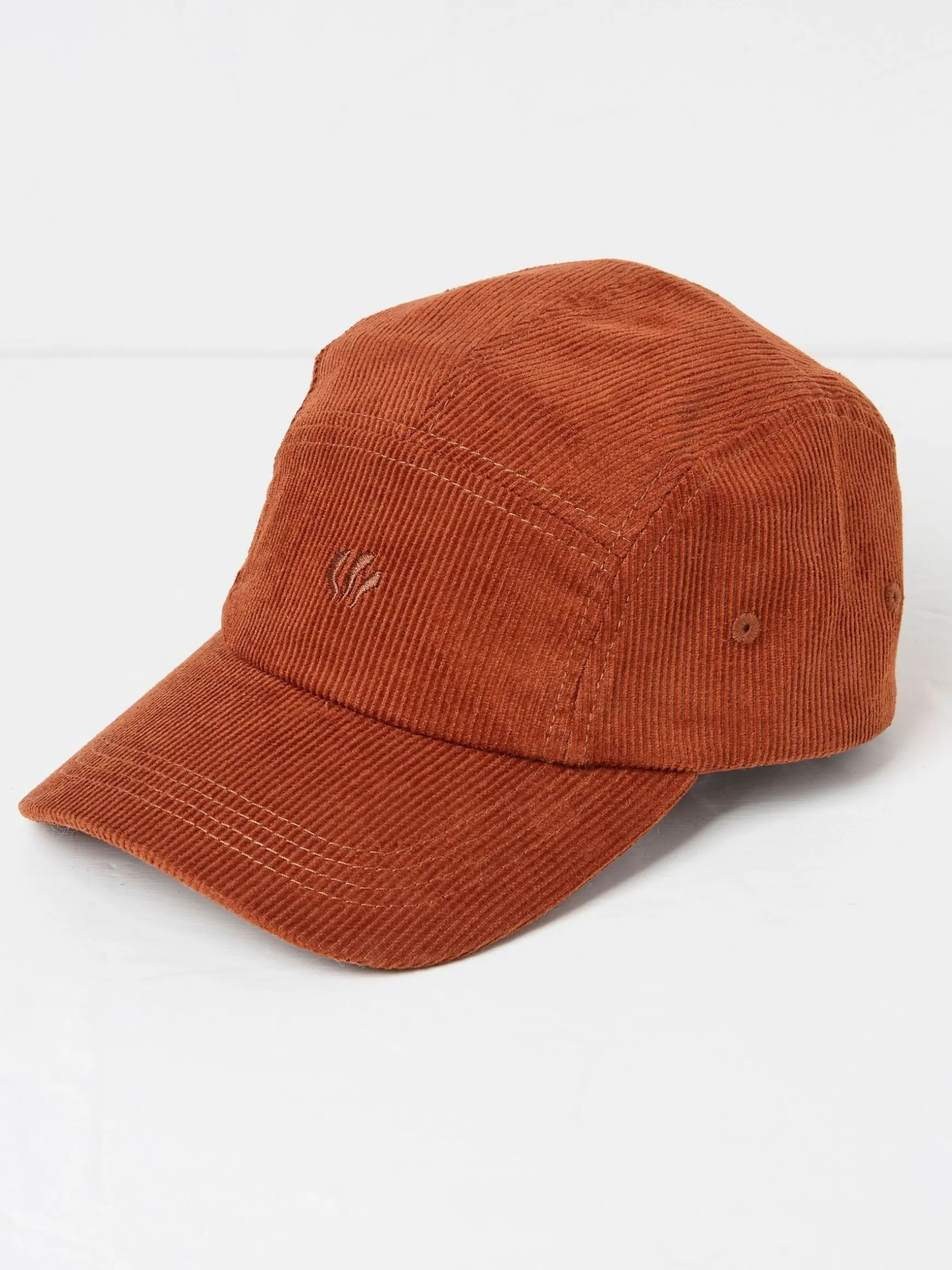 FatFace Cord 5 Panel Baseball Cap Rust Orange Flash Sale