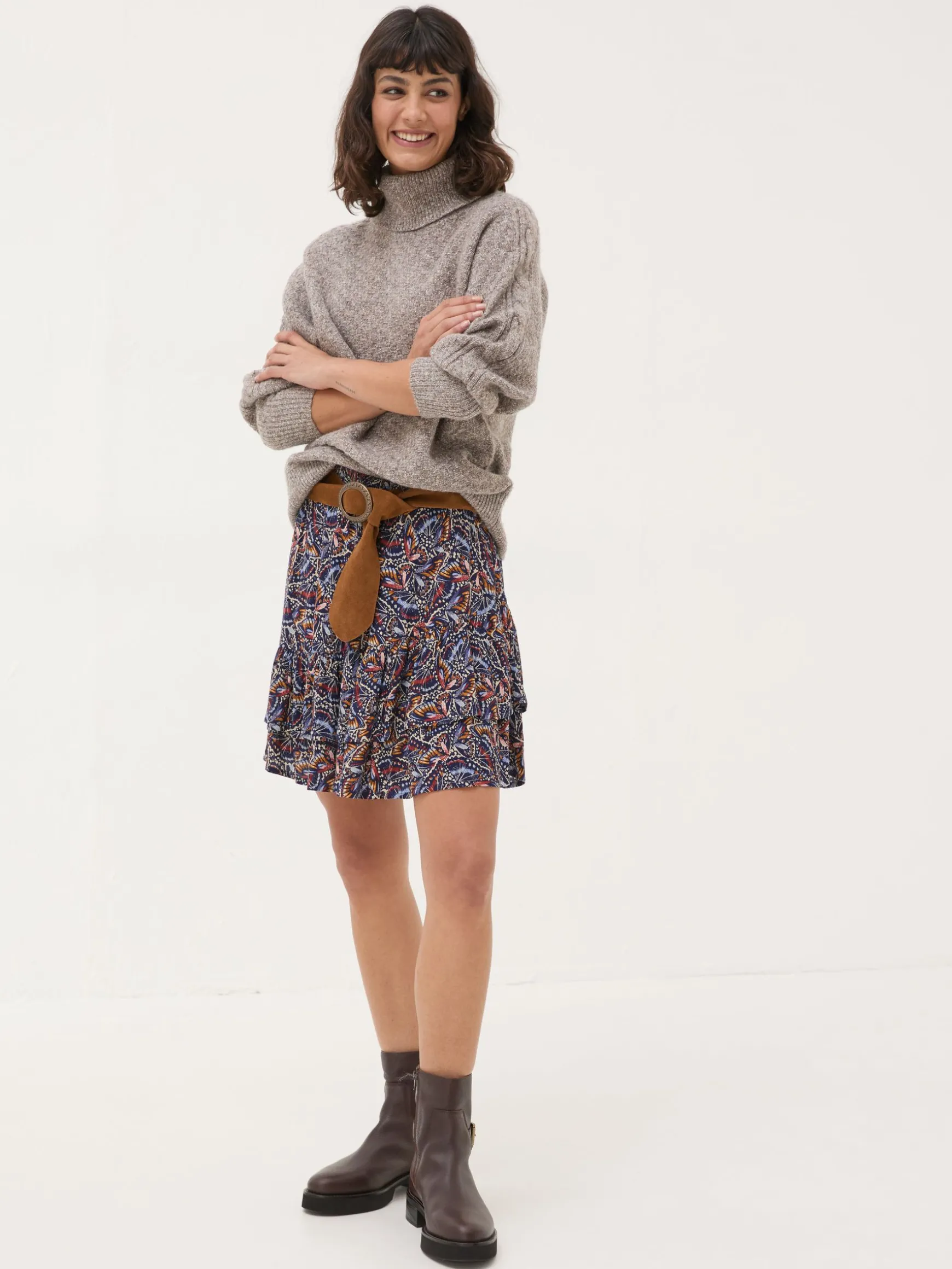 FatFace Becca Skirt Dark Navy Store