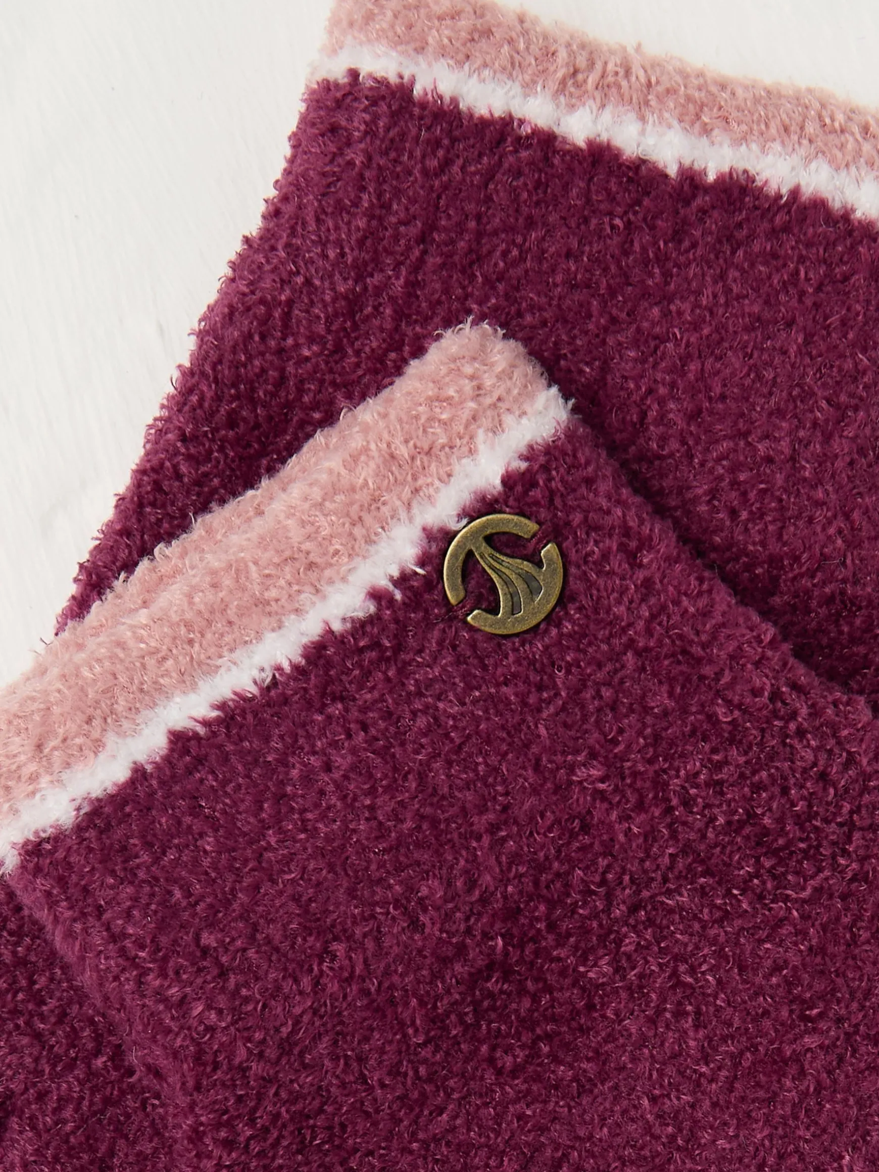 FatFace Chenille Gloves Dark Red Best Sale