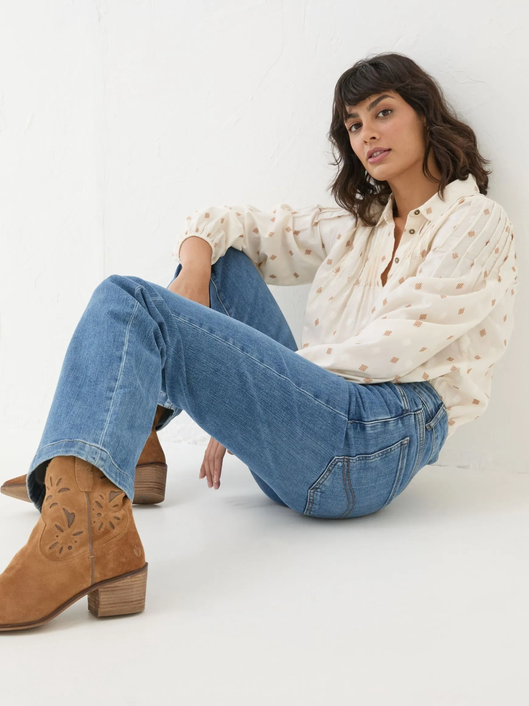 FatFace Elise Wide Leg Jeans Denim Vintage Cheap