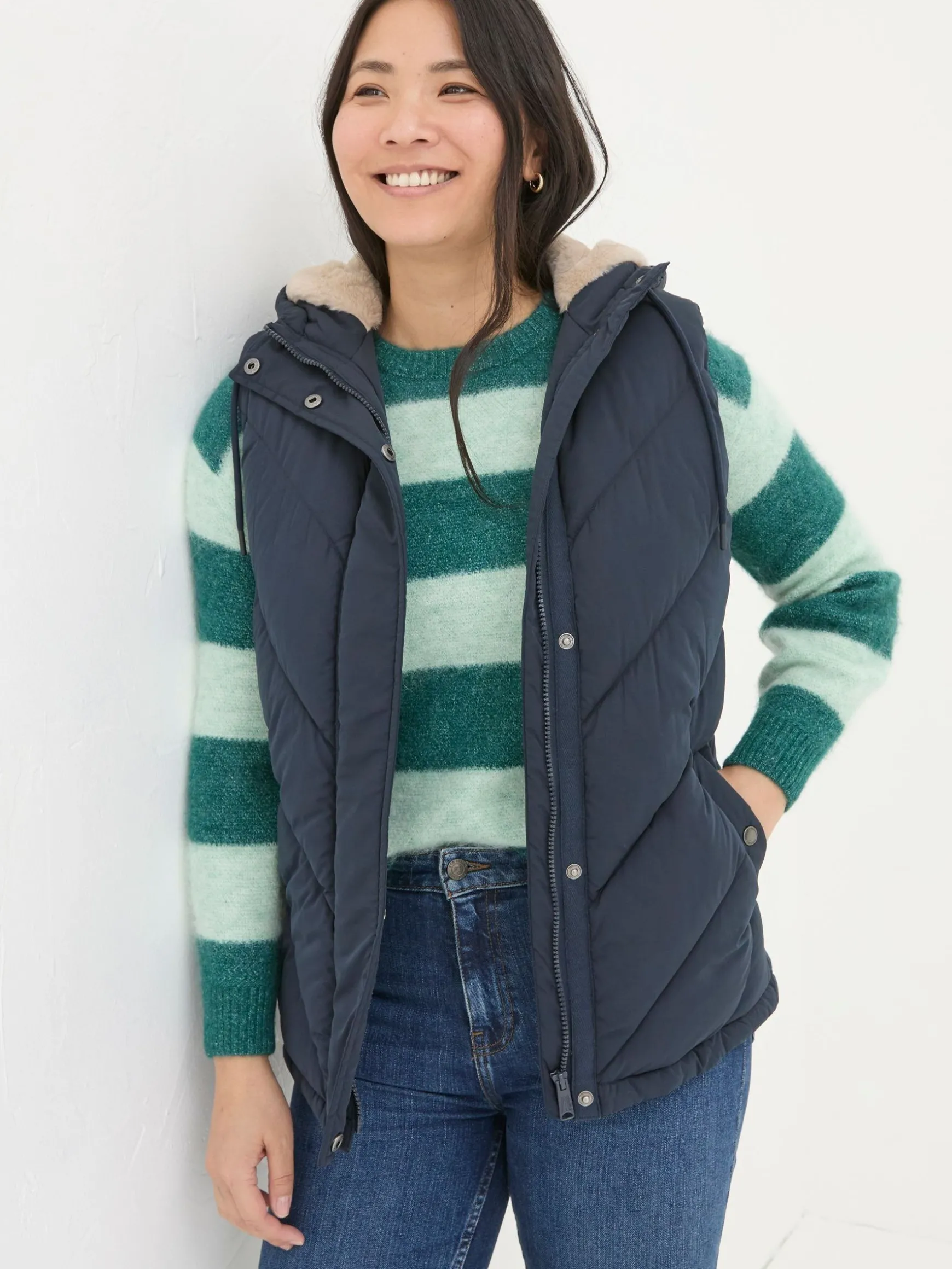 FatFace Gem Puffer Gilet Navy Hot