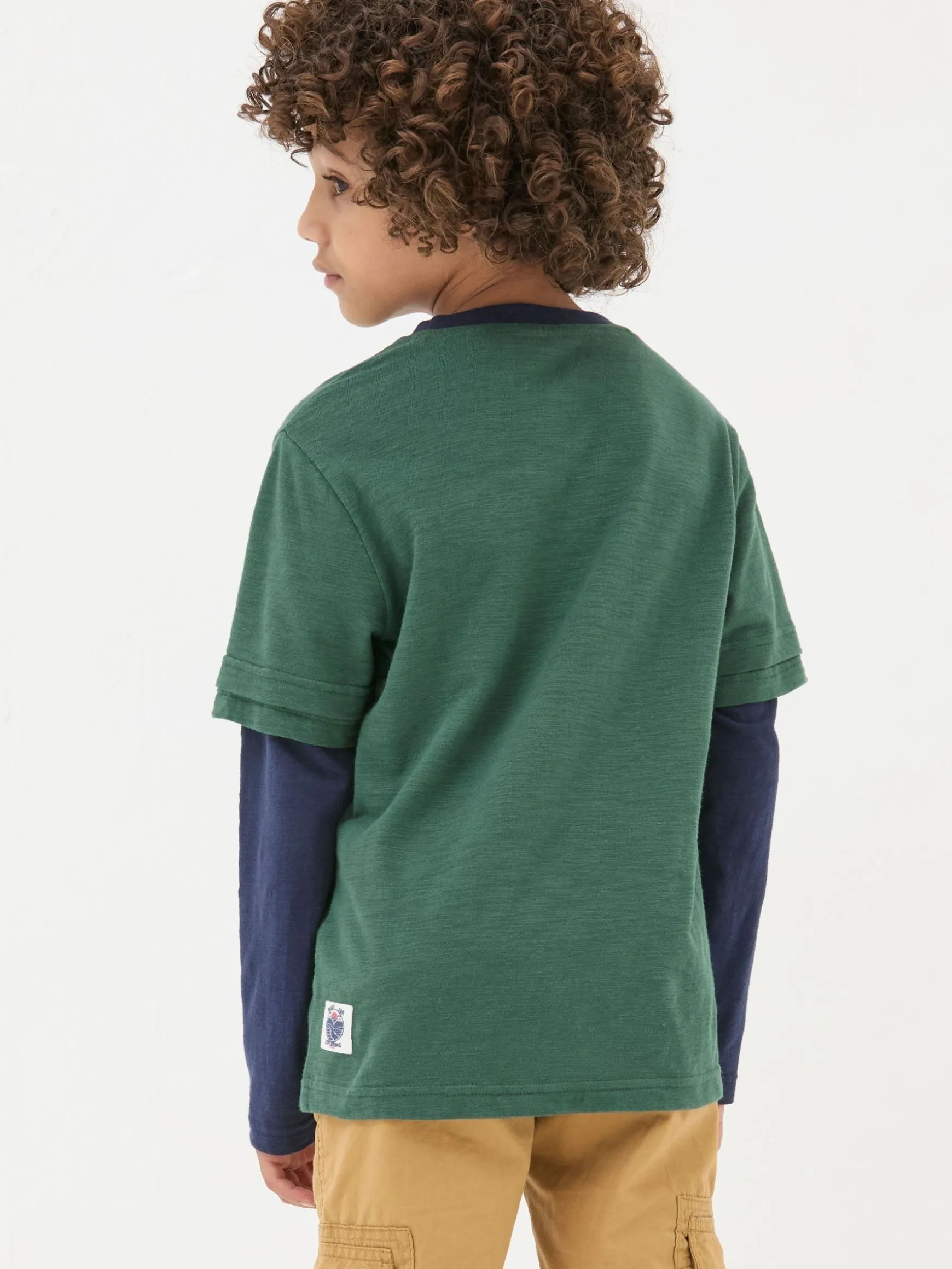 FatFace Skate Layered T-Shirt Green Fashion