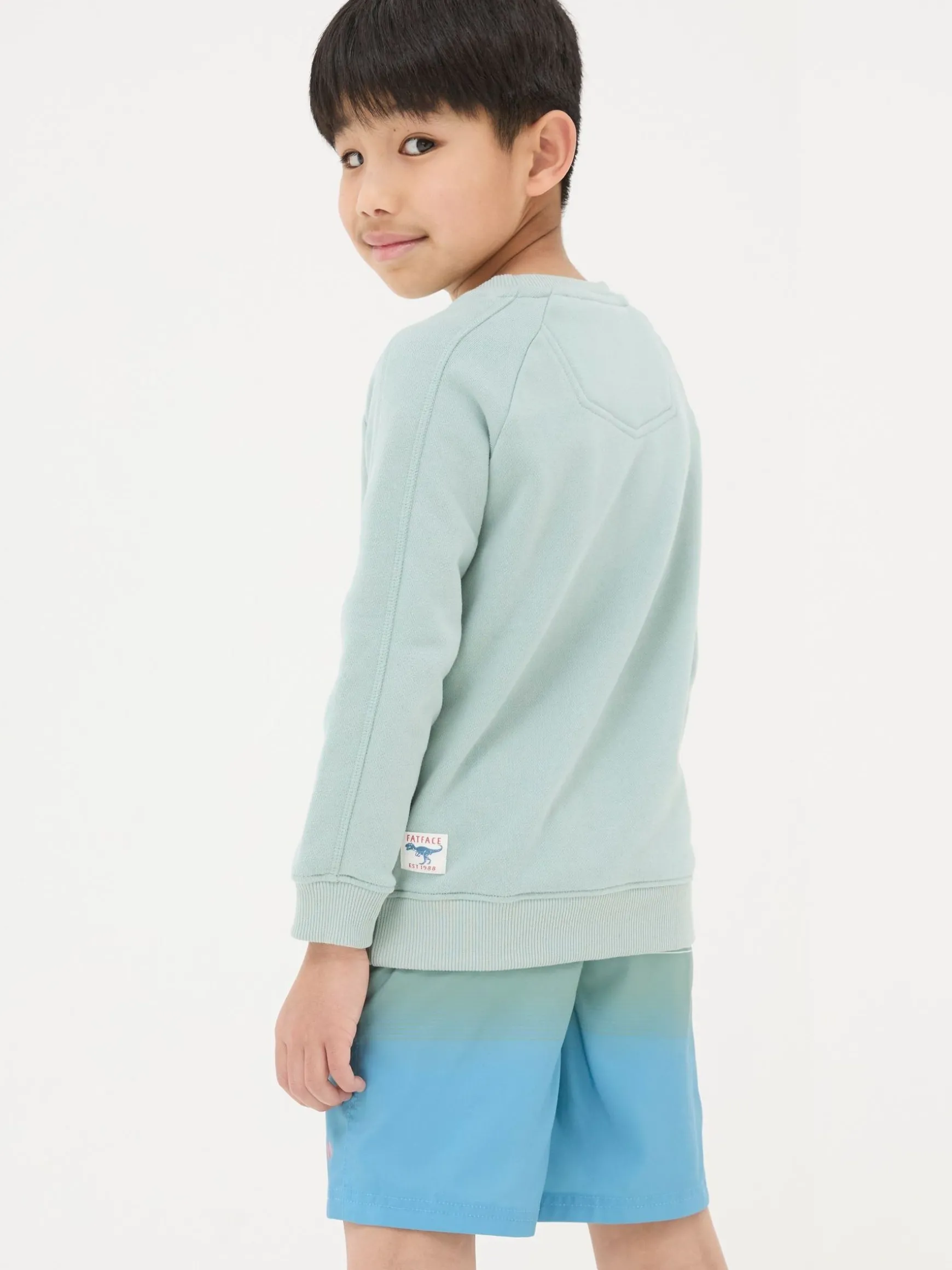 FatFace Surf Graphic Sweatshirt Green Outlet