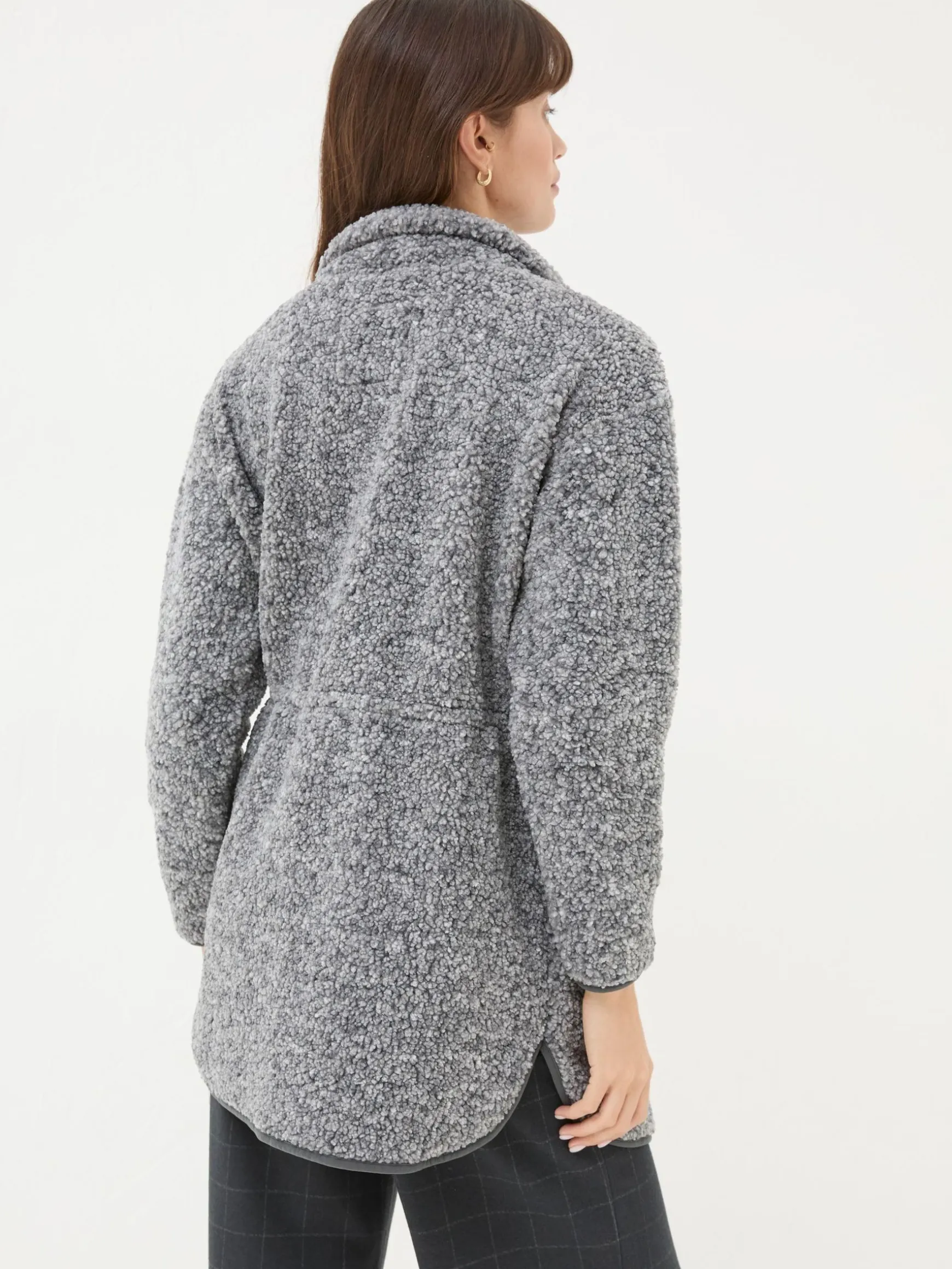 FatFace Hadley Fleece Jacket Grey Hot
