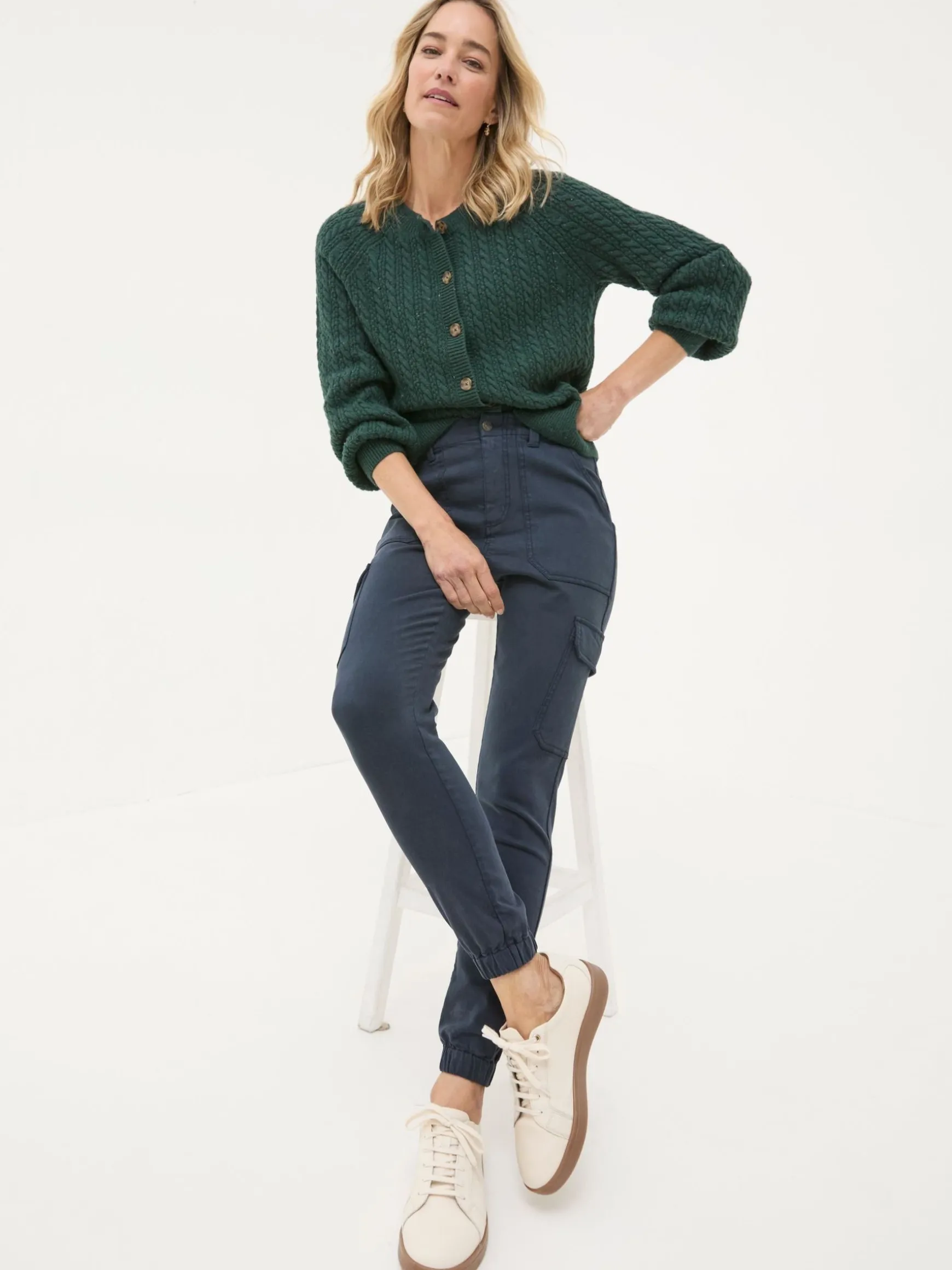 FatFace Hythe Cargo Trousers Blue Cheap