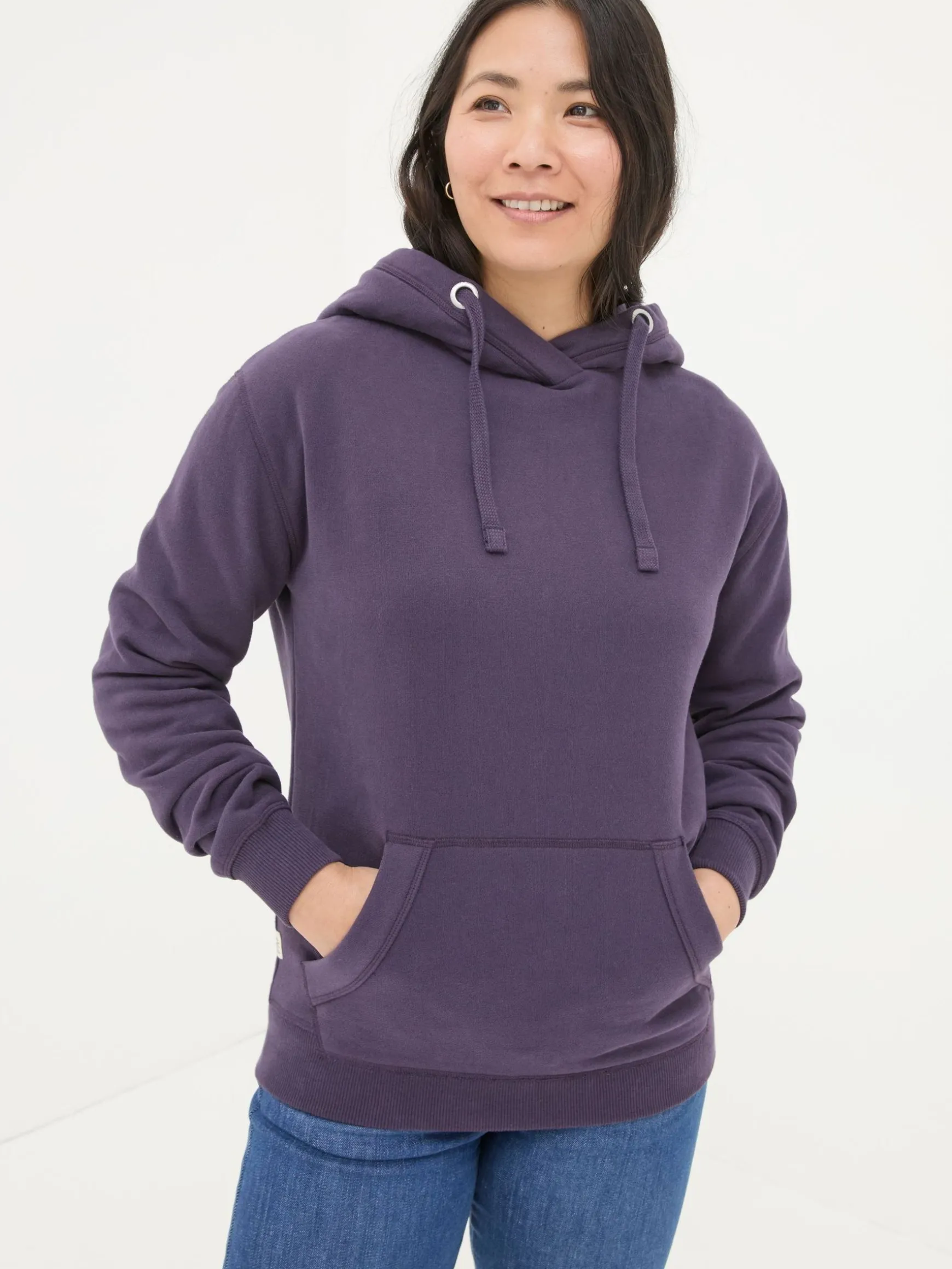 FatFace Izzy Overhead Hoodie Purple Flash Sale