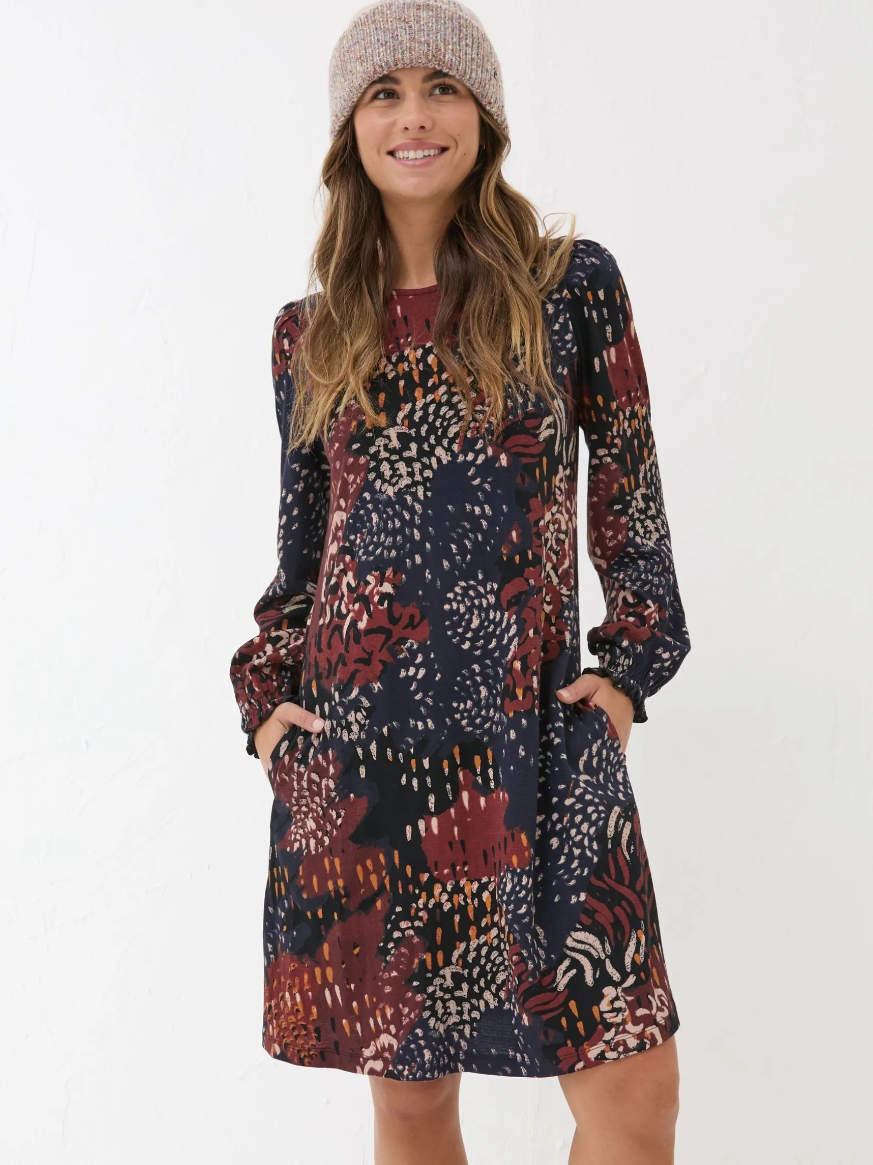 FatFace Kareen Animal 100% Cotton Dress Multi Cheap