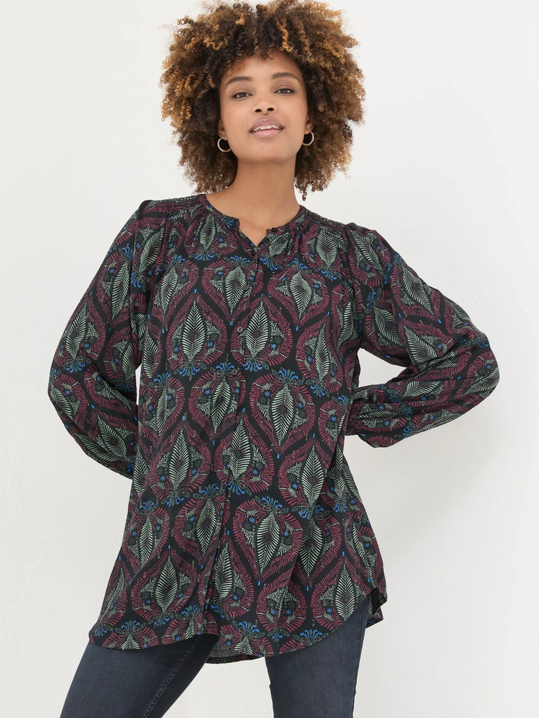 FatFace Lizzie Tunic Top Multi Flash Sale