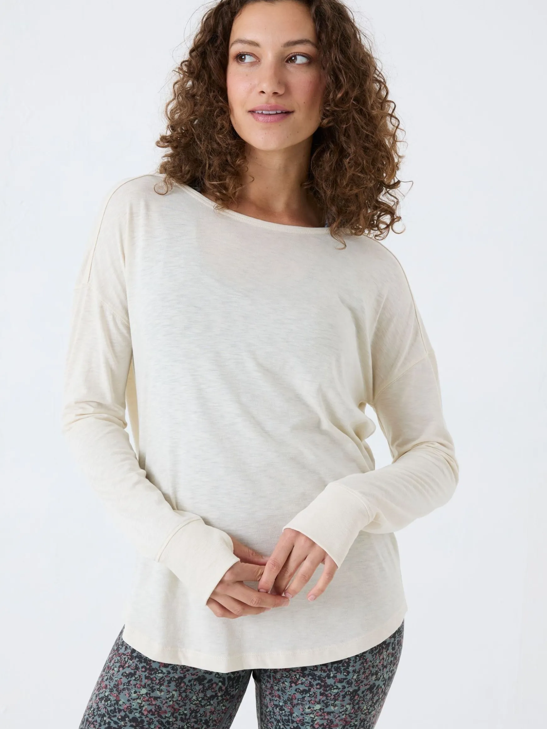 FatFace Cotton Blend Gio Top Natural Clearance