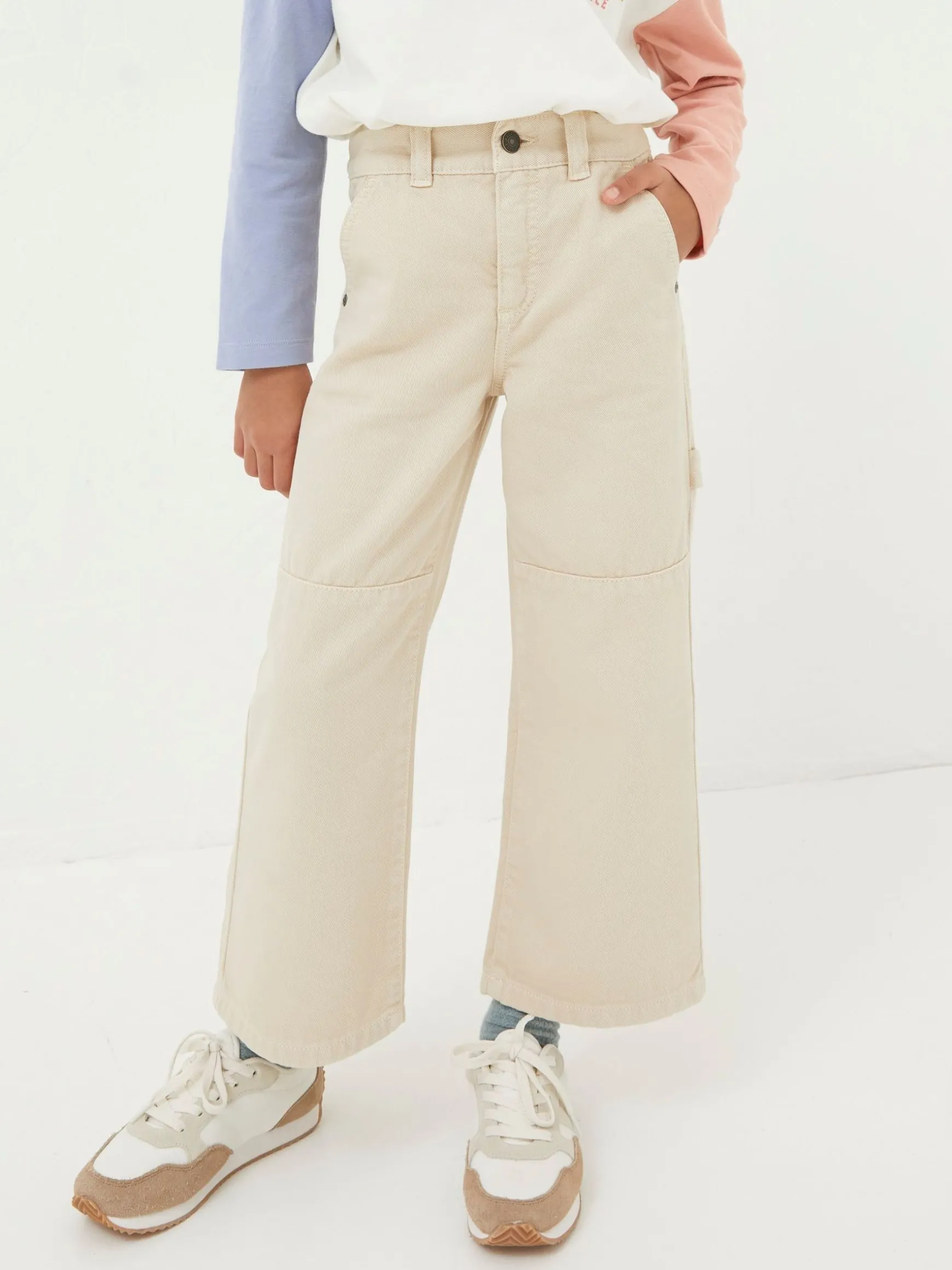 FatFace Wide Leg Trousers Natural Hot
