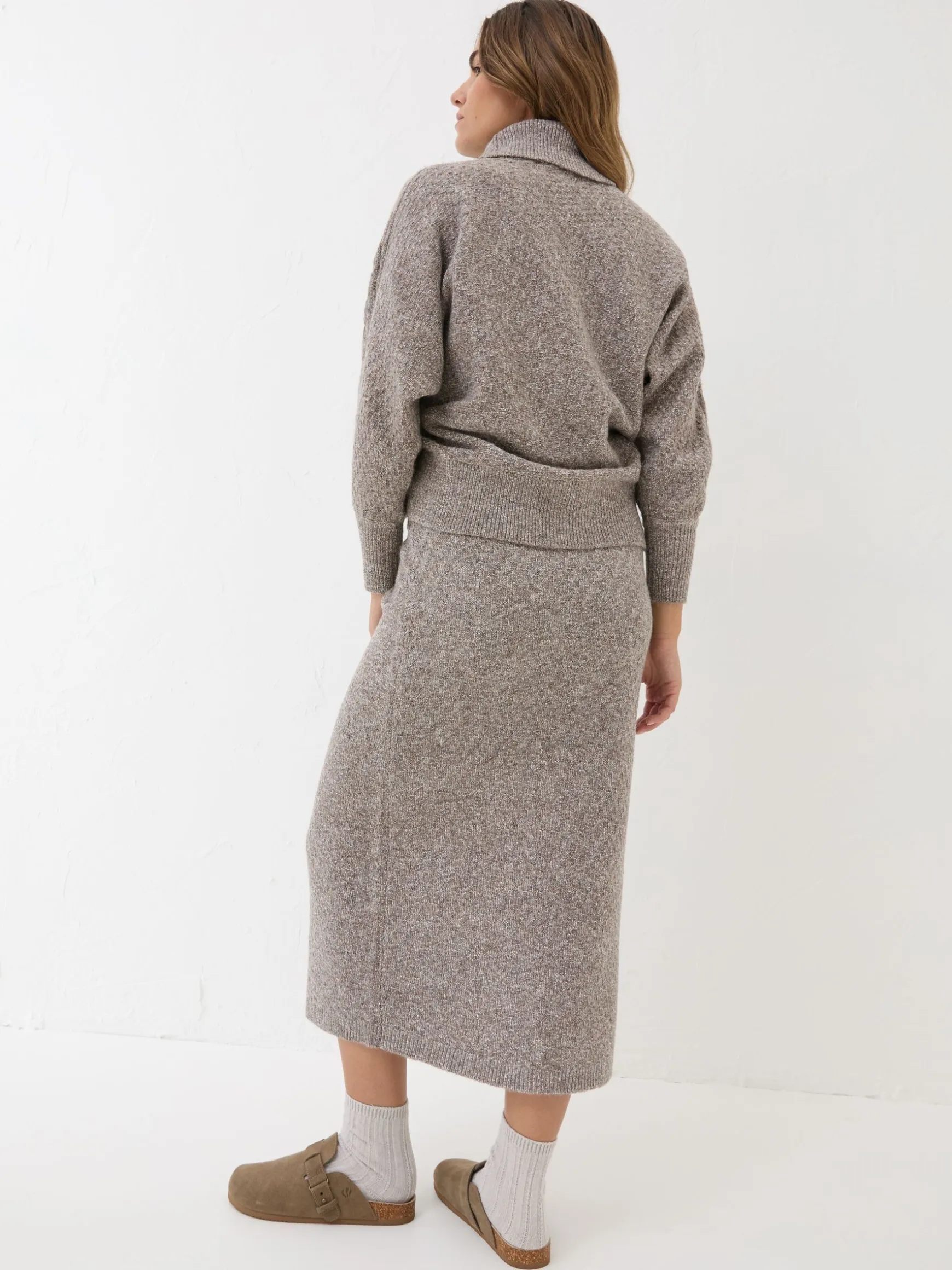 FatFace Knitted Skirt Oatmeal Fashion