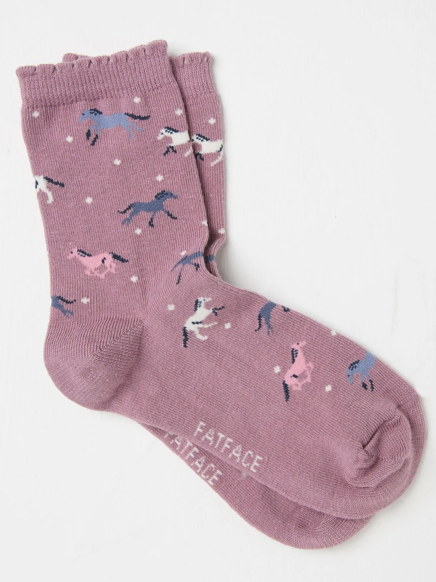 FatFace Kids' Socks 1 Pack Pink Horse Best