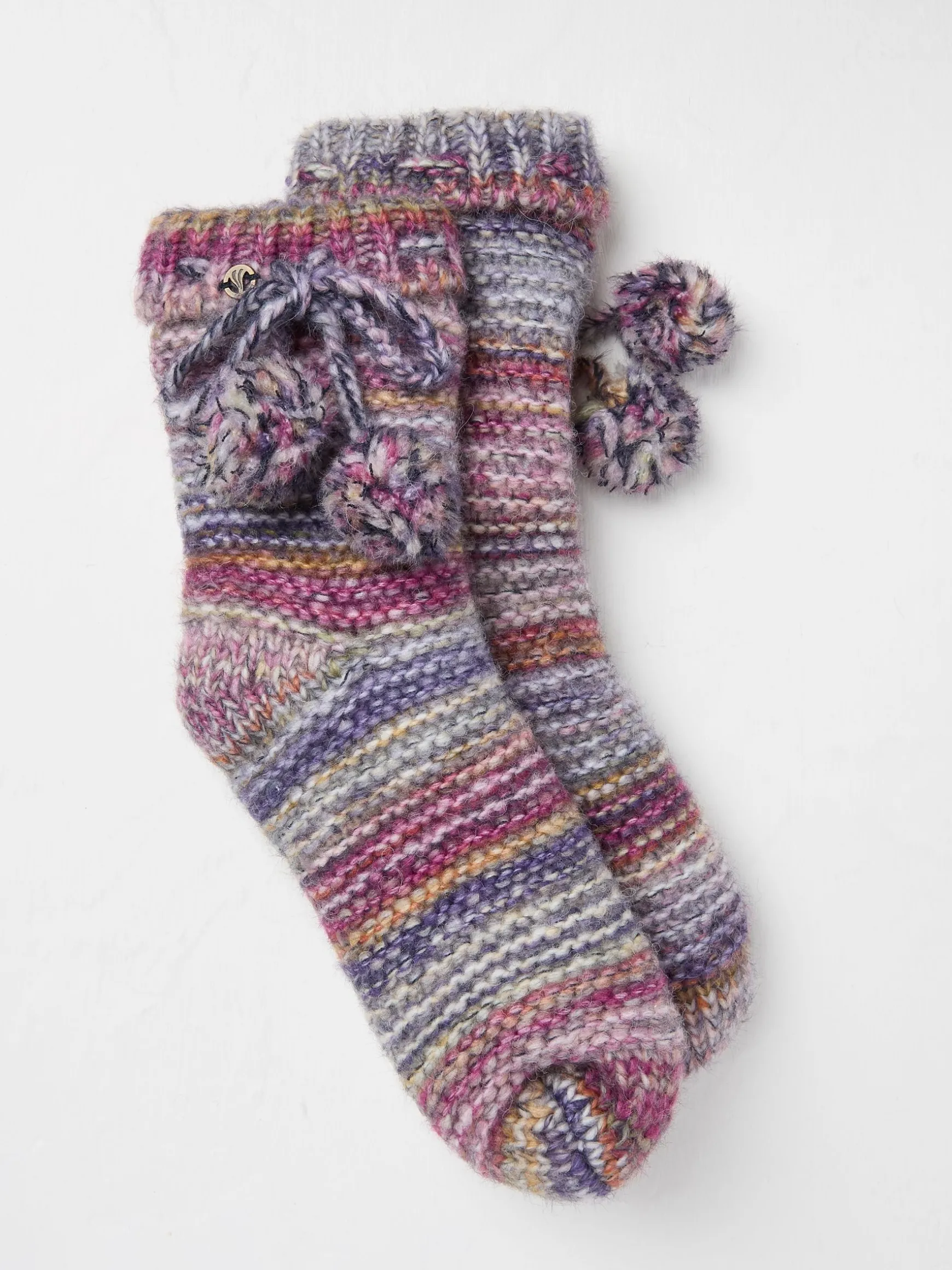 FatFace Womens Space Dye Bedsocks Purple Clearance