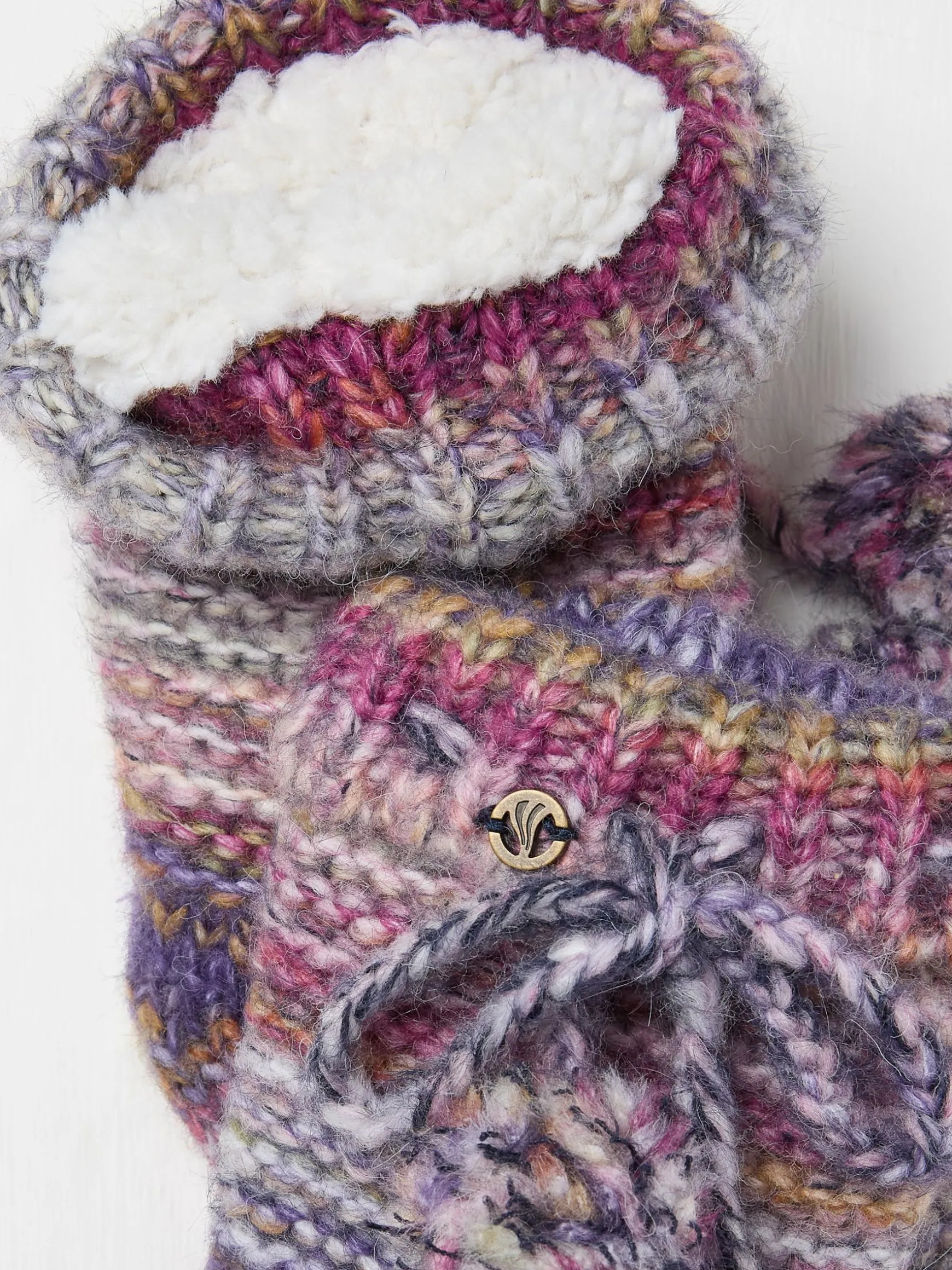 FatFace Womens Space Dye Bedsocks Purple Clearance
