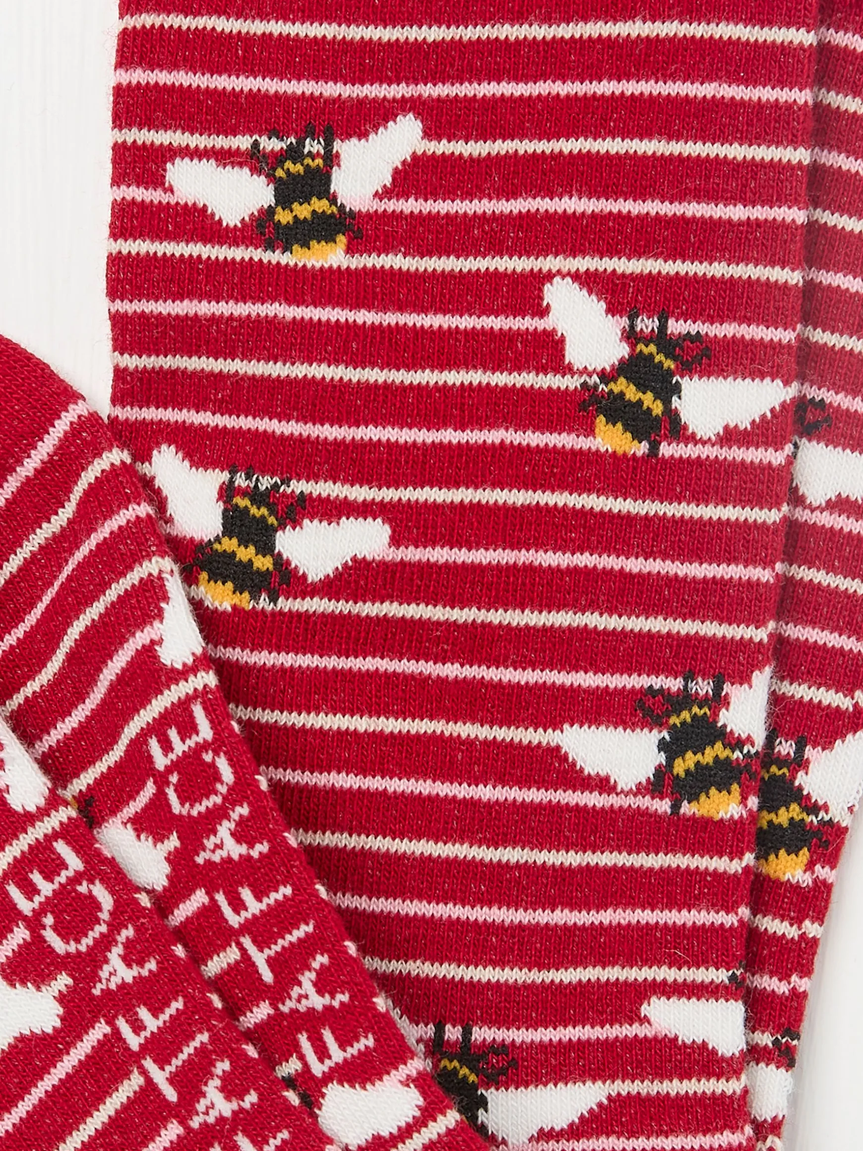FatFace Womens Bee Stripe Socks 1 Pack Red Best