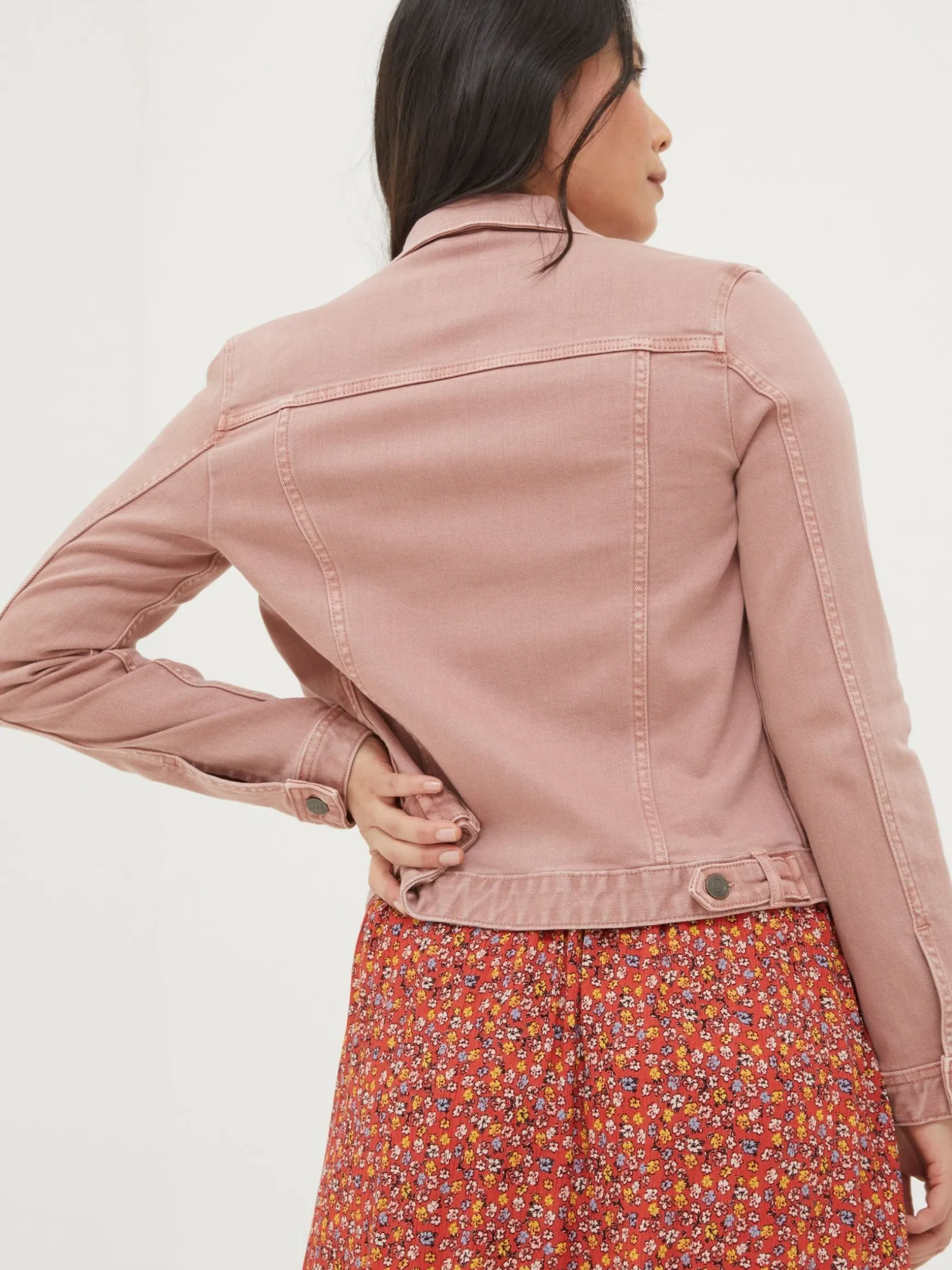 FatFace Tasha Denim Jacket Pink New