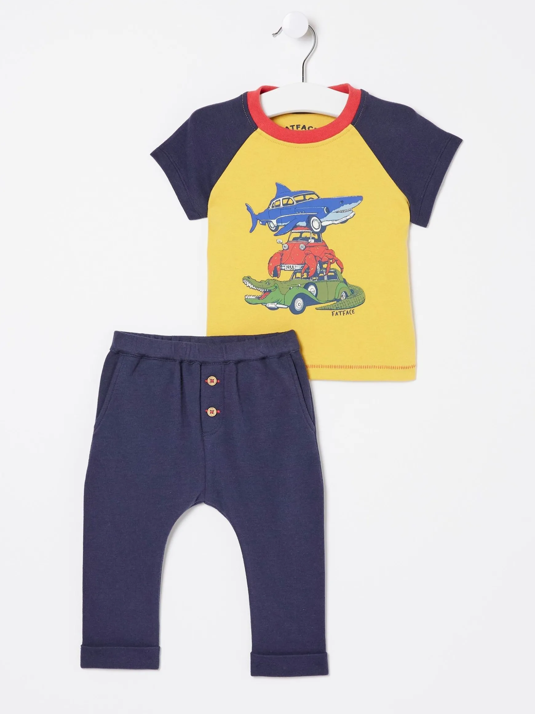FatFace Shark Graphic Leggings Set Yellow Cheap