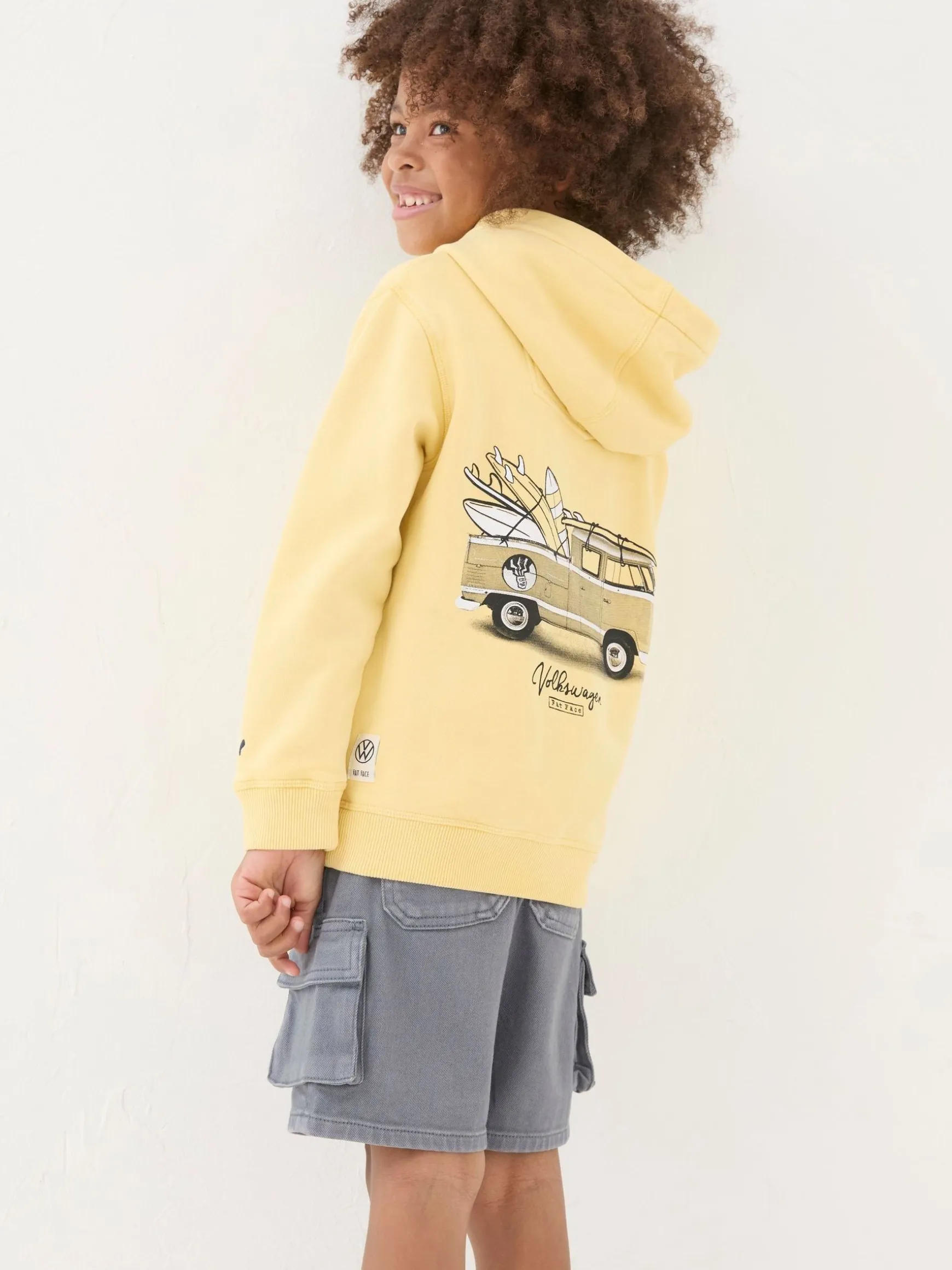FatFace VW Popover Hoodie Yellow Cheap